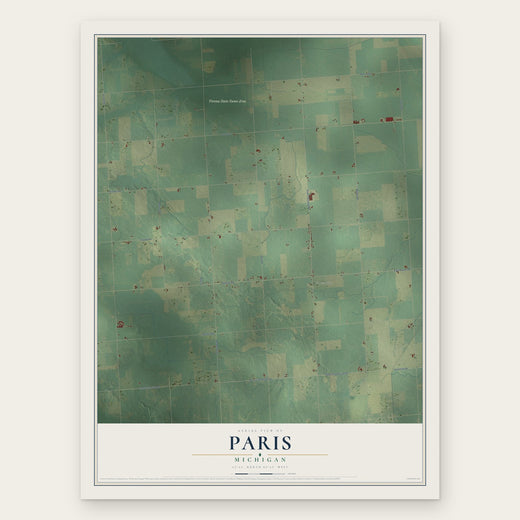 Paris, Michigan map print, the full design