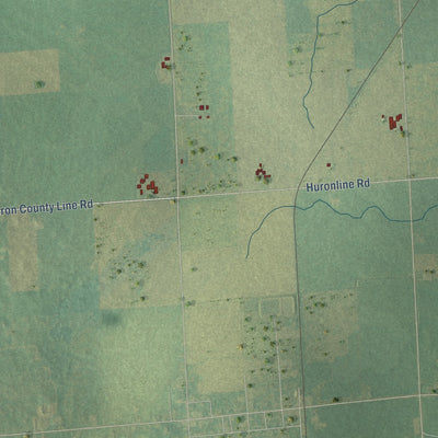 Close-up of the map of Paris, Michigan print showing street and building detail