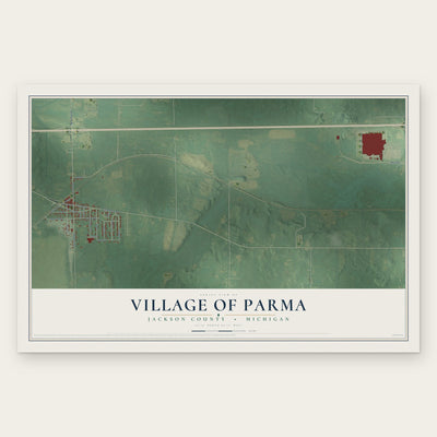 Parma, Michigan map print, the full design
