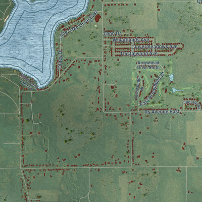 Close-up of the map of Pavilion, Michigan print showing street and building detail