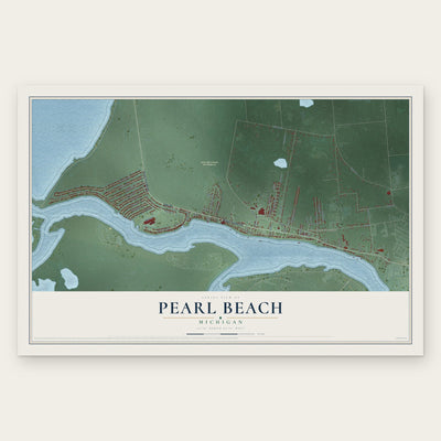 Pearl Beach, Michigan map print, the full design