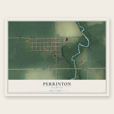 Perrinton, Michigan map print, the full design