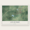 Perry, Michigan map print, the full design
