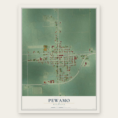Pewamo, Michigan map print, the full design