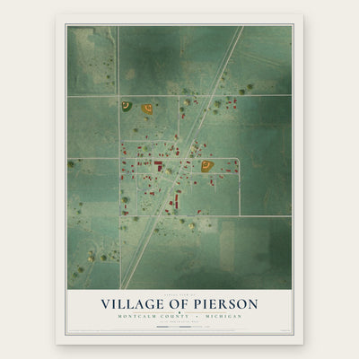 Pierson, Michigan map print, the full design