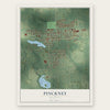 Pinckney, Michigan map print, the full design