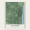 Pinconning, Bay County, Michigan map print, the full design