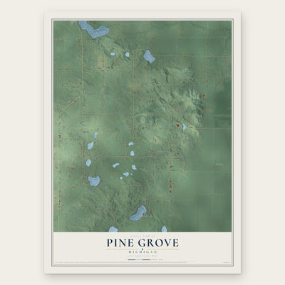 Pine Grove, Michigan map print, the full design