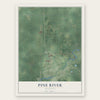 Pine River, Michigan map print, the full design
