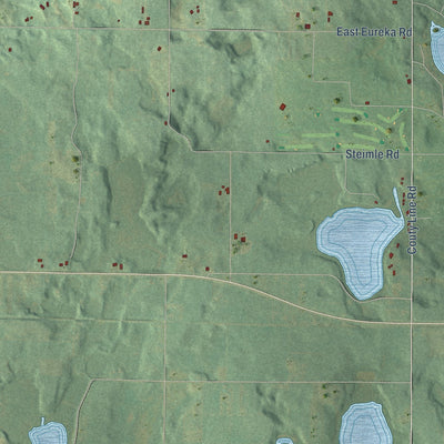Close-up of the map of Pipestone, Michigan print showing street and building detail