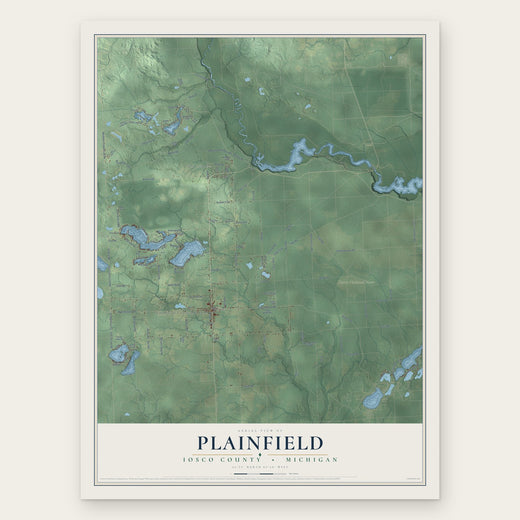 Plainfield, Iosco County, Michigan map print, the full design