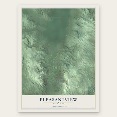 Pleasantview, Michigan map print, the full design
