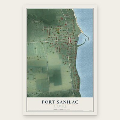 Port Sanilac, Michigan map print, the full design