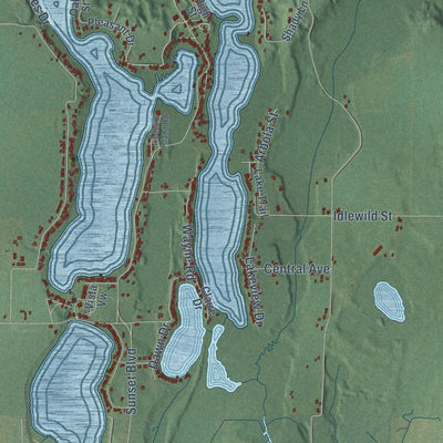 Close-up of the map of Porter, Cass County, Michigan print showing street and building detail