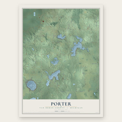Porter, Van Buren County, Michigan map print, the full design