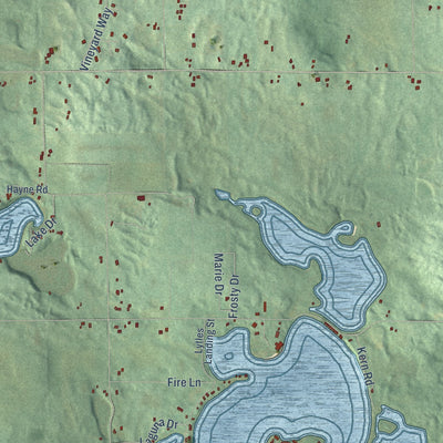 Close-up of the map of Porter, Van Buren County, Michigan print showing street and building detail