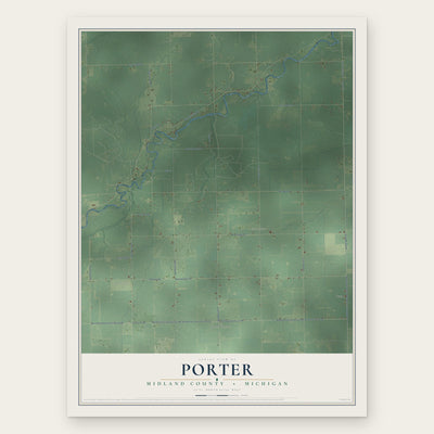 Porter, Midland County, Michigan map print, the full design