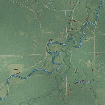 Close-up of the map of Porter, Midland County, Michigan print showing street and building detail