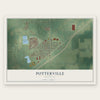 Potterville, Michigan map print, the full design