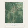 Powers, Michigan map print, the full design