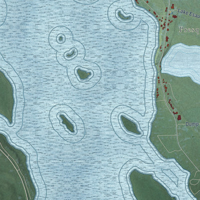 Close-up of the map of Presque Isle Harbor, Michigan print showing street and building detail