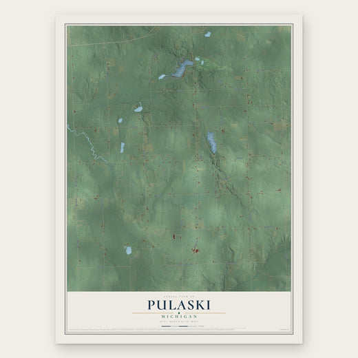 Pulaski, Michigan map print, the full design