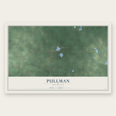 Pullman, Michigan map print, the full design