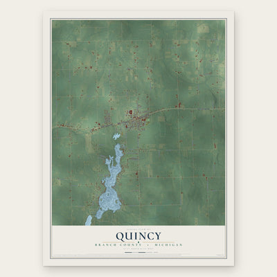 Quincy, Branch County, Michigan map print, the full design