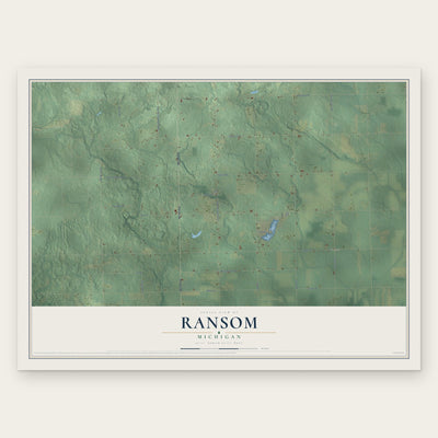 Ransom, Michigan map print, the full design