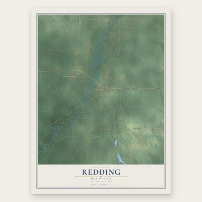 Redding, Michigan map print, the full design