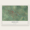 Reed City, Michigan map print, the full design