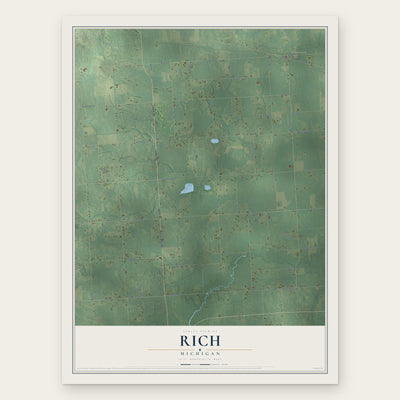 Rich, Michigan map print, the full design