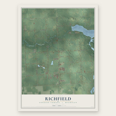 Richfield, Genesee County, Michigan map print, the full design