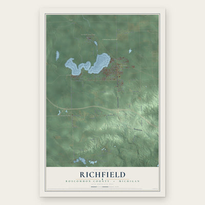 Richfield, Roscommon County, Michigan map print, the full design