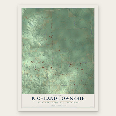 Richland Township, Missaukee County, Michigan map print, the full design
