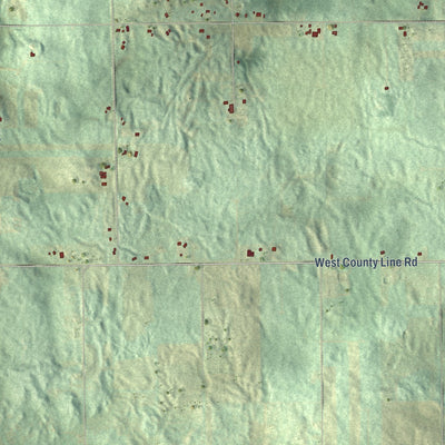Close-up of the map of Richland Township, Missaukee County, Michigan print showing street and building detail