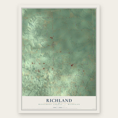 Richland, Missaukee County, Michigan map print, the full design