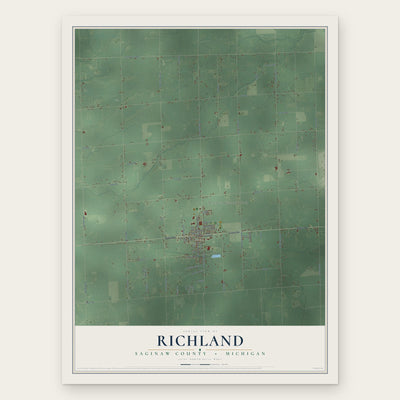 Richland, Saginaw County, Michigan map print, the full design