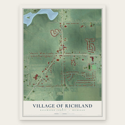 Richland, Michigan map print, the full design