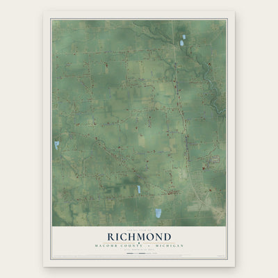 Richmond, Macomb County, Michigan map print, the full design