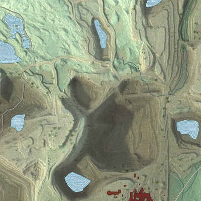 Close-up of the map of Richmond, Marquette County, Michigan print showing street and building detail