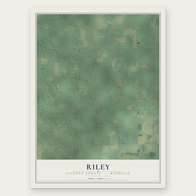 Riley, Clinton County, Michigan map print, the full design