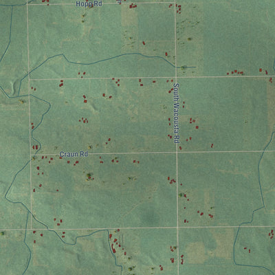Close-up of the map of Riley, Clinton County, Michigan print showing street and building detail