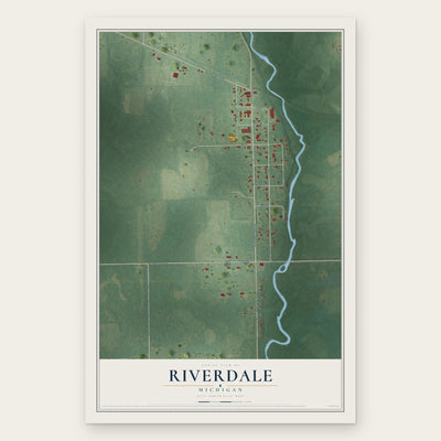 Riverdale, Michigan map print, the full design