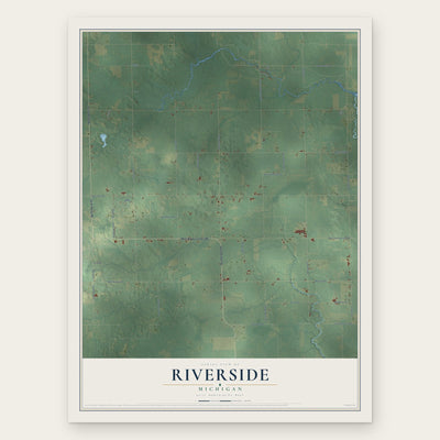 Riverside, Michigan map print, the full design