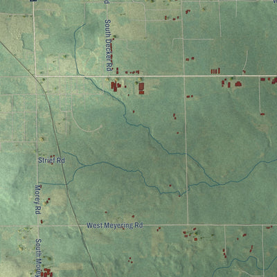 Close-up of the map of Riverside, Michigan print showing street and building detail