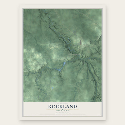 Rockland, Michigan map print, the full design