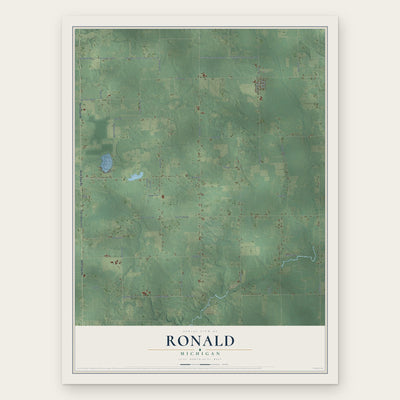 Ronald, Michigan map print, the full design