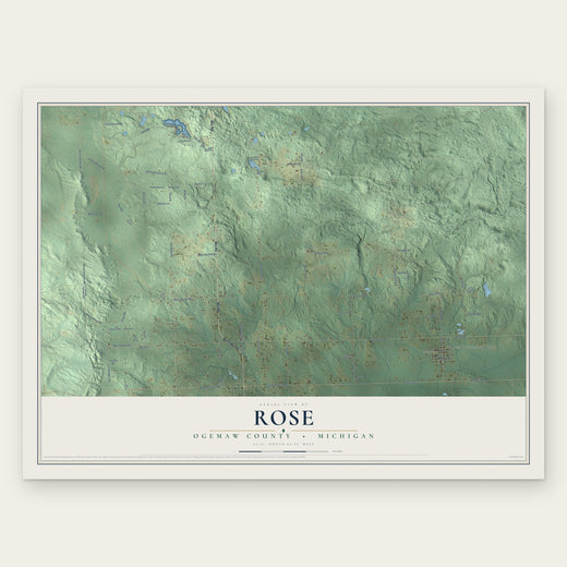 Rose, Ogemaw County, Michigan map print, the full design
