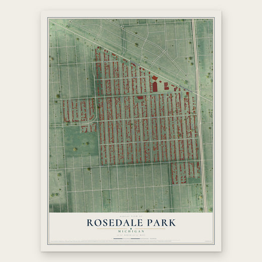 Rosedale Park, Michigan map print, the full design